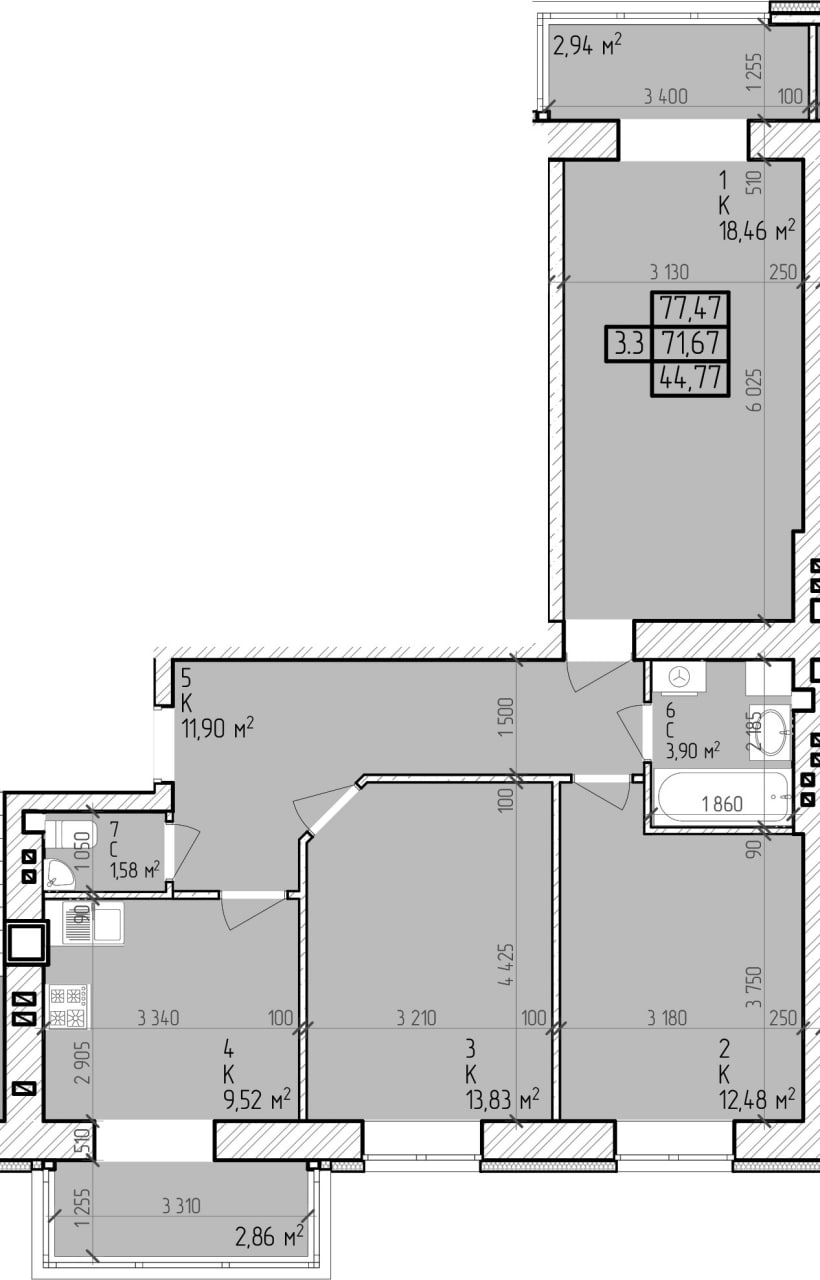 Квартира 3.3